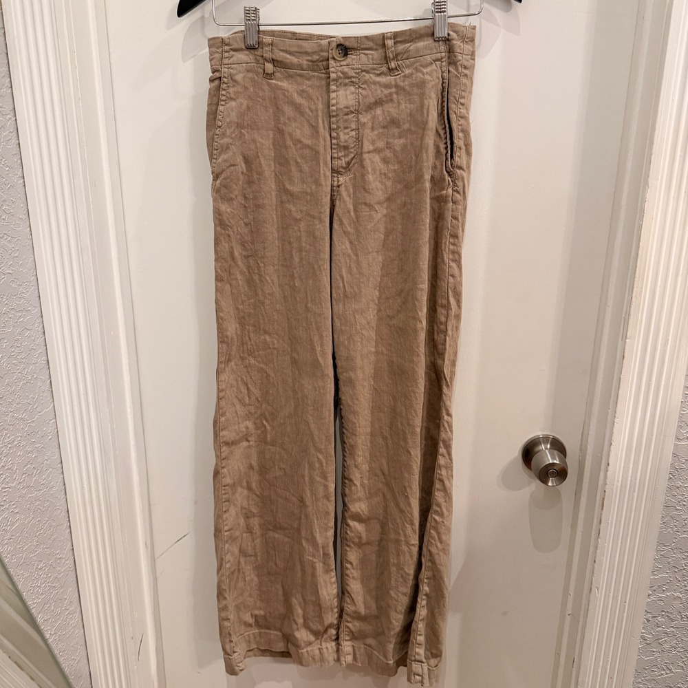 KUT from the Kloth Linen Blend Wide Leg Pants Size 2 Tan Coastal Minimalist